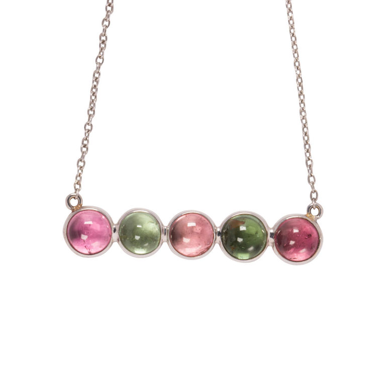 18k White Gold Tourmaline Pendant Necklace