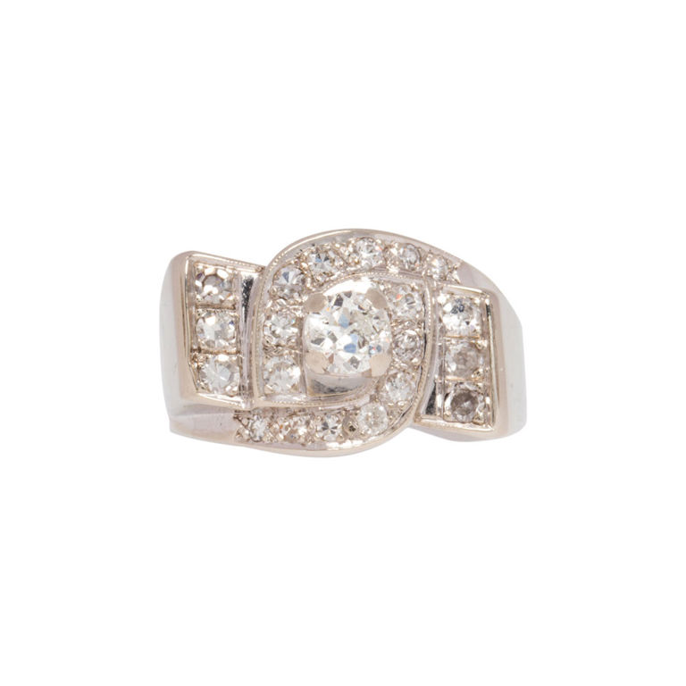 14k White Gold Diamond Ring