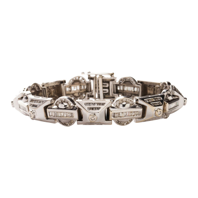14k White Gold Diamond Bracelet