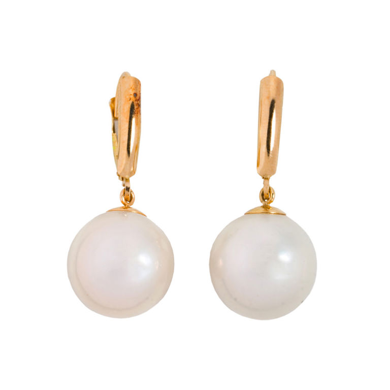 14k Gold South Sea Pearl Earrings