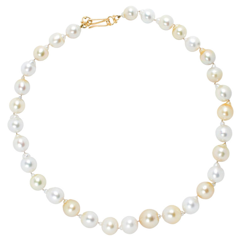 18k Gold Baroque Pearl Necklace