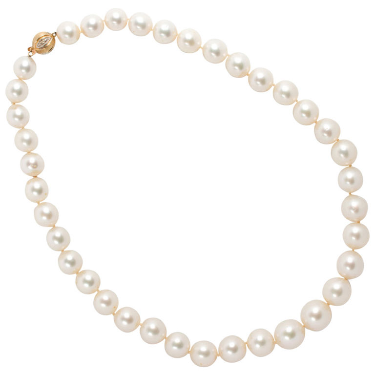 14k Gold South Sea Pearl and Diamond Necklace