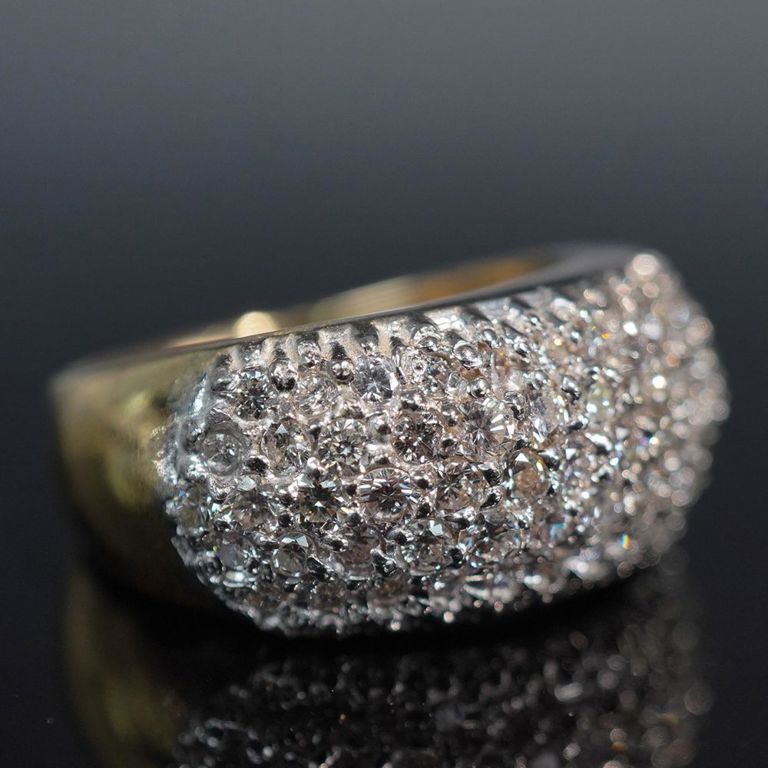 14k Gold Synthetic Diamond Dome Ring