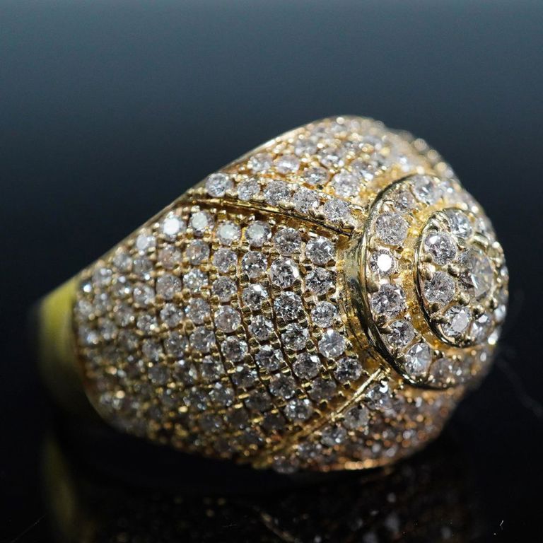 14k Yellow Gold Diamond Dome Ring