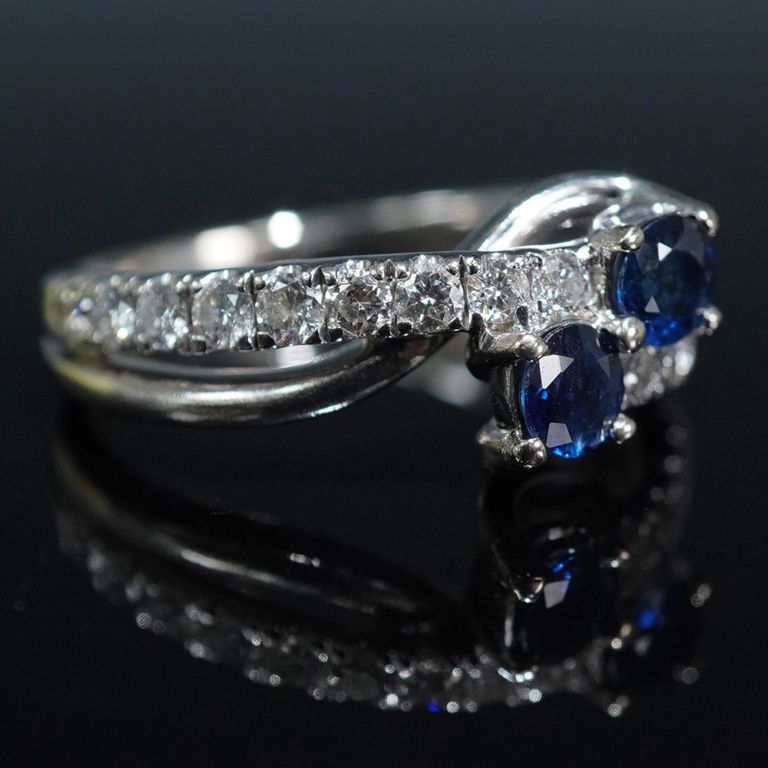 14k Gold Sapphire and Diamond Ring