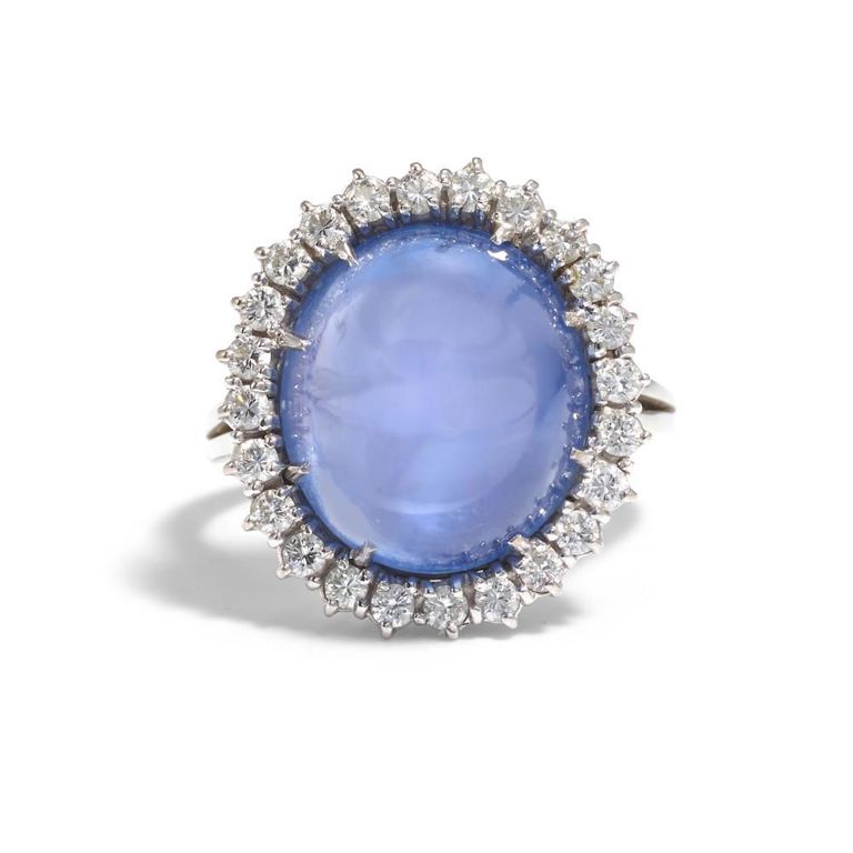 18k White Gold Sapphire and Diamond Ring