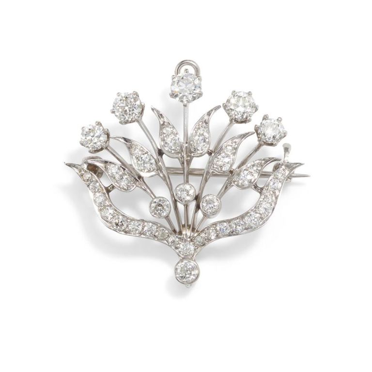 Platinum Diamond Brooch