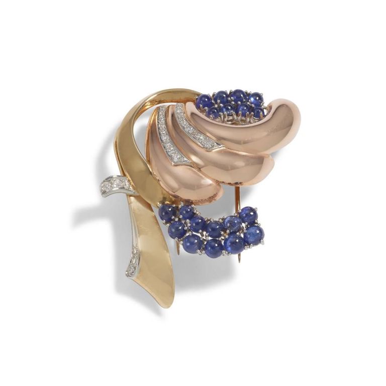 Sapphire and Diamond Brooch