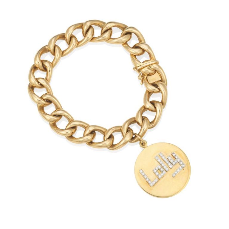18k Bi-Color Gold Diamond Charm Bracelet