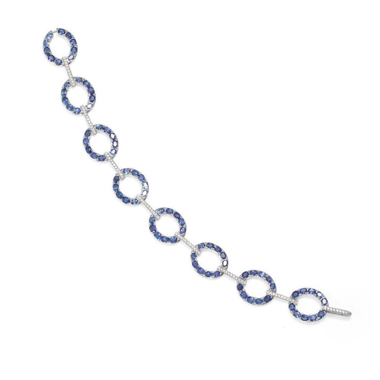 Platinum Sapphire and Diamond Bracelet