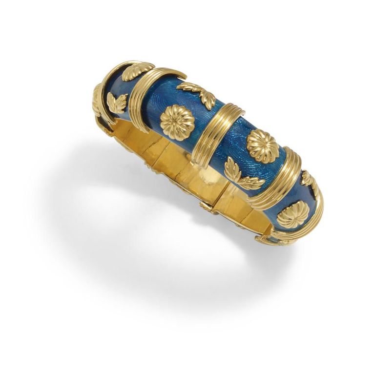 18k Gold and Enamel Bracelet