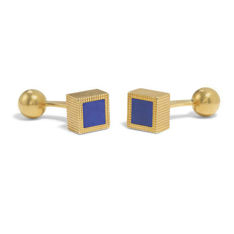 18k Gold Lapis Lazuli Cufflinks