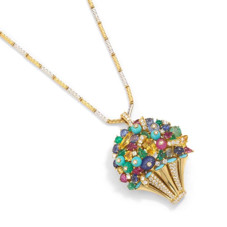18k Gold Gem-Set Diamond Enhancer Necklace