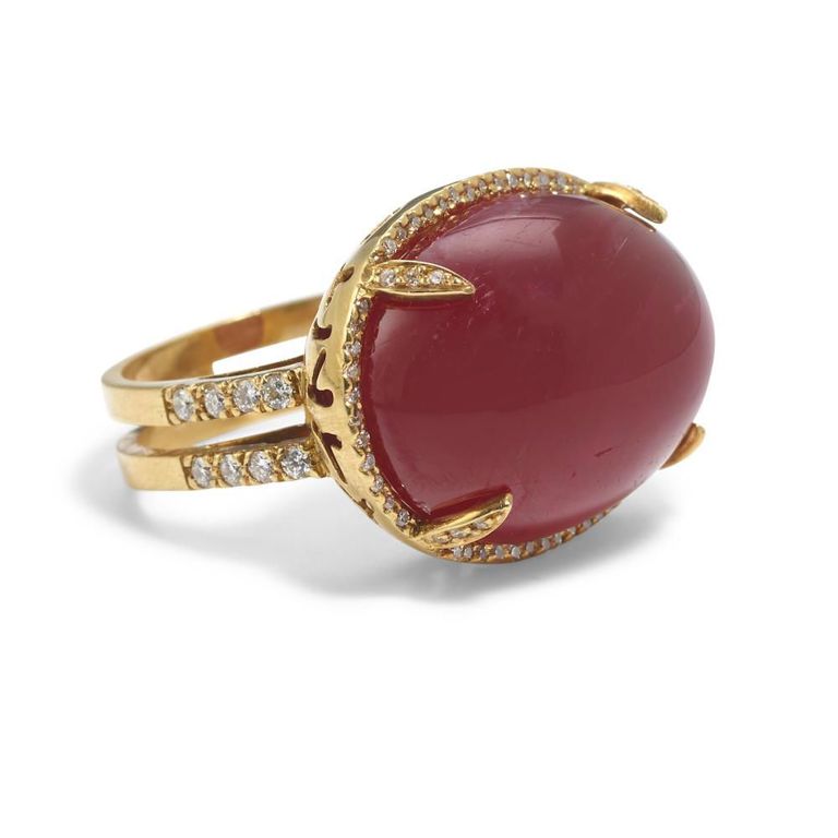 18k Gold Ruby and Diamond Ring