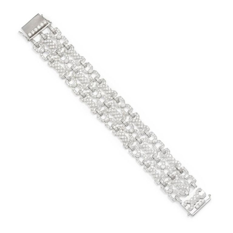Platinum, 18k White Gold Diamond Bracelet