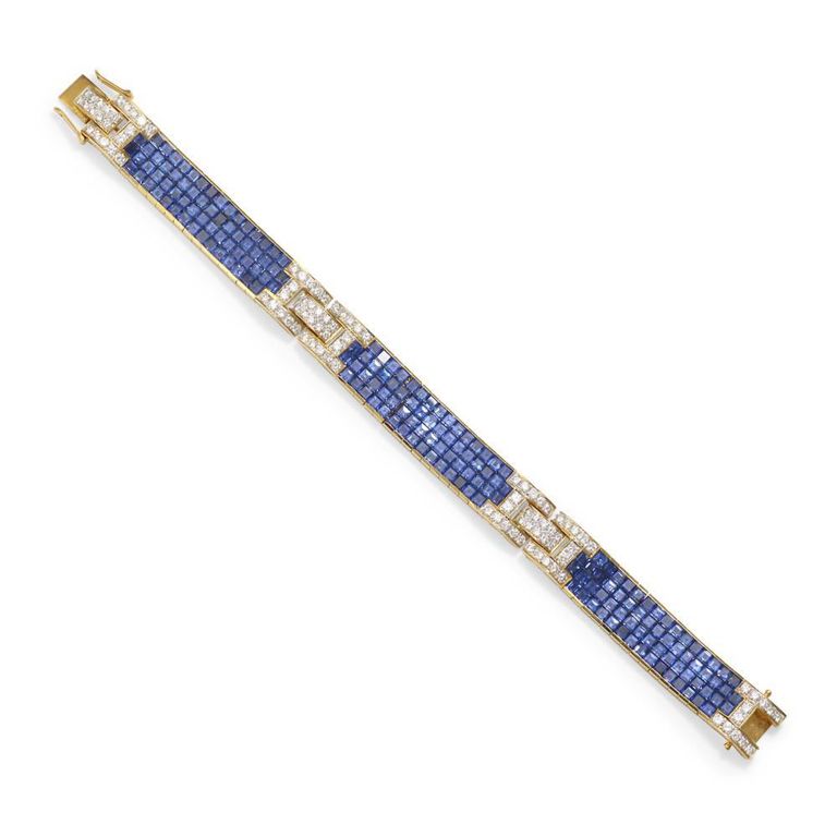 18k Gold Sapphire and Diamond Bracelet