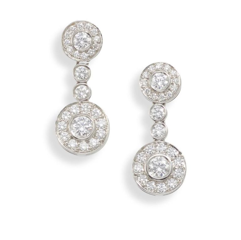 Platinum and Diamond Earrings