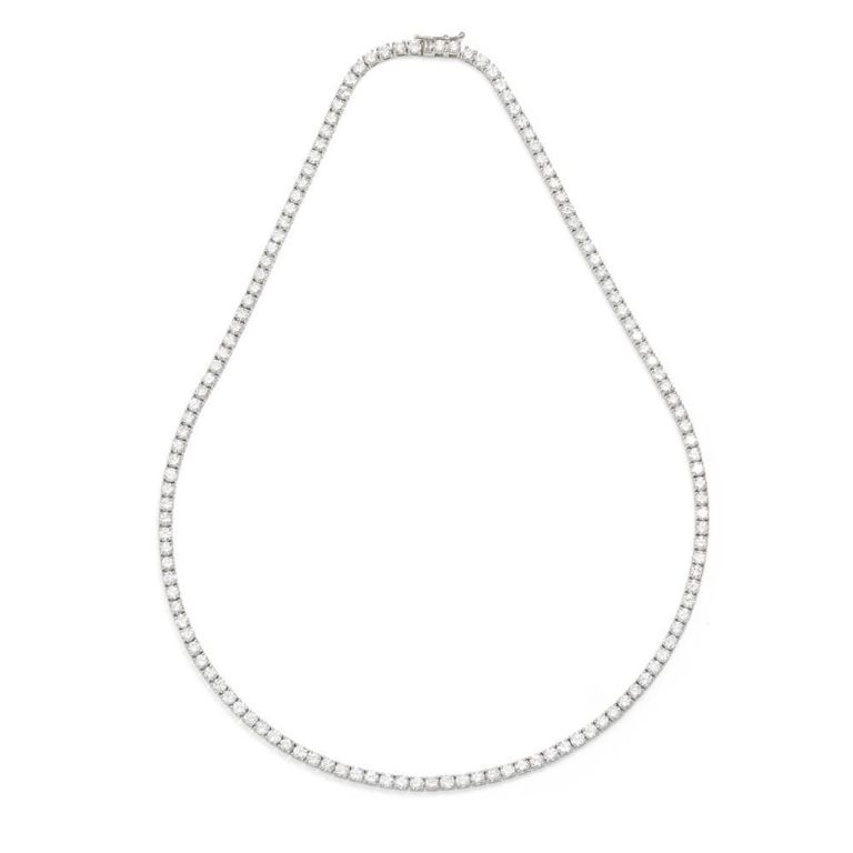 18k White Gold Diamond Line Necklace