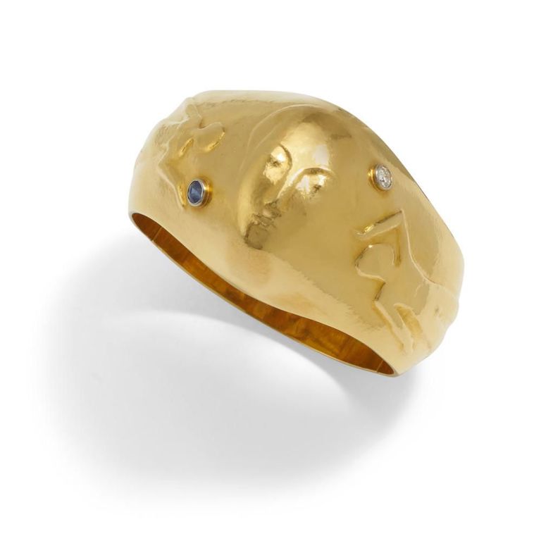 18k Gold Sapphire and Diamond Bracelet
