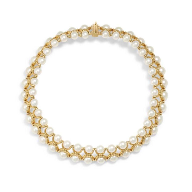 18k Gold Cultured Pearl Necklace