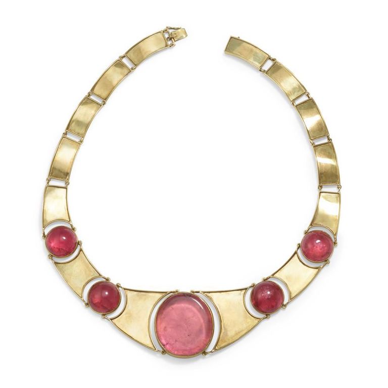 14k Gold Pink Tourmaline Necklace