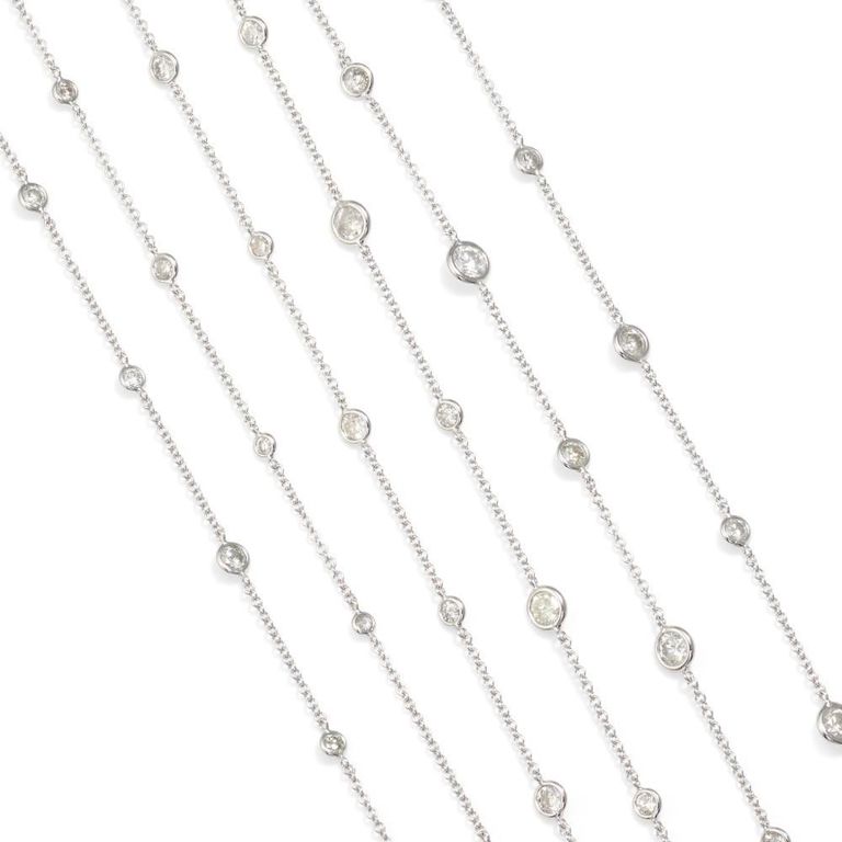 14k White Gold Diamond Necklace