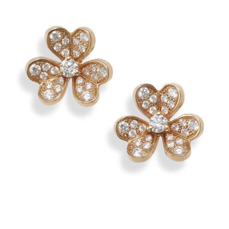 18k Rose Gold Diamond Earrings