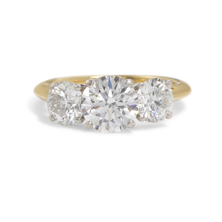 18k Gold and Platinum Diamond Ring