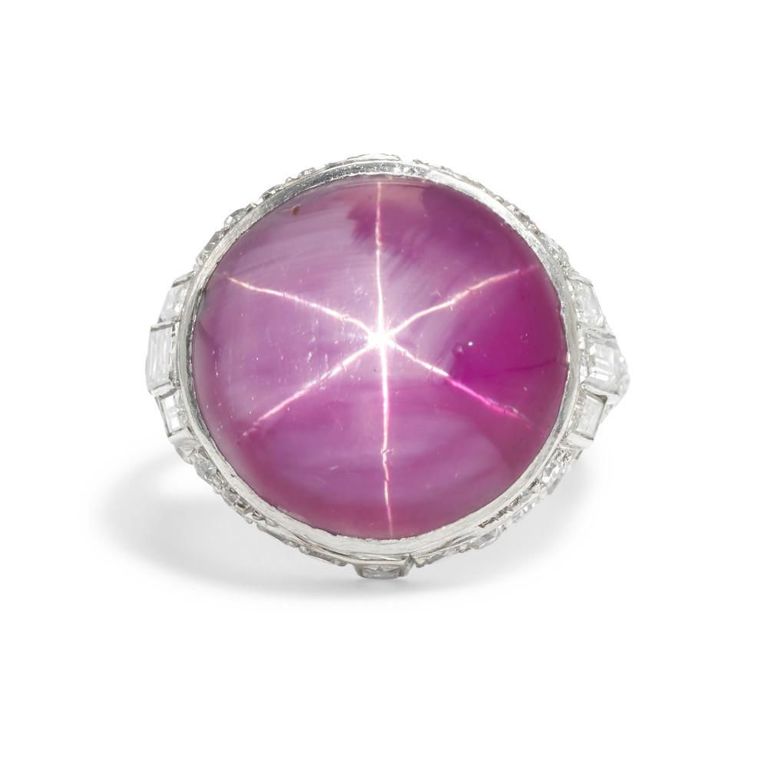 Platinum Star Ruby and Diamond Ring