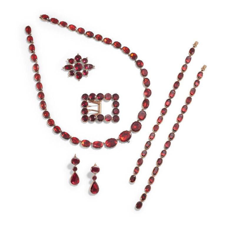 9k and 12k Rose Gold Garnet Doublet Suite