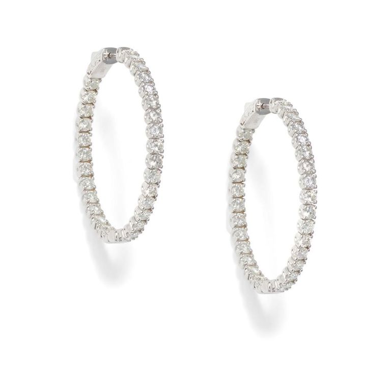 14k White Gold Diamond Earrings