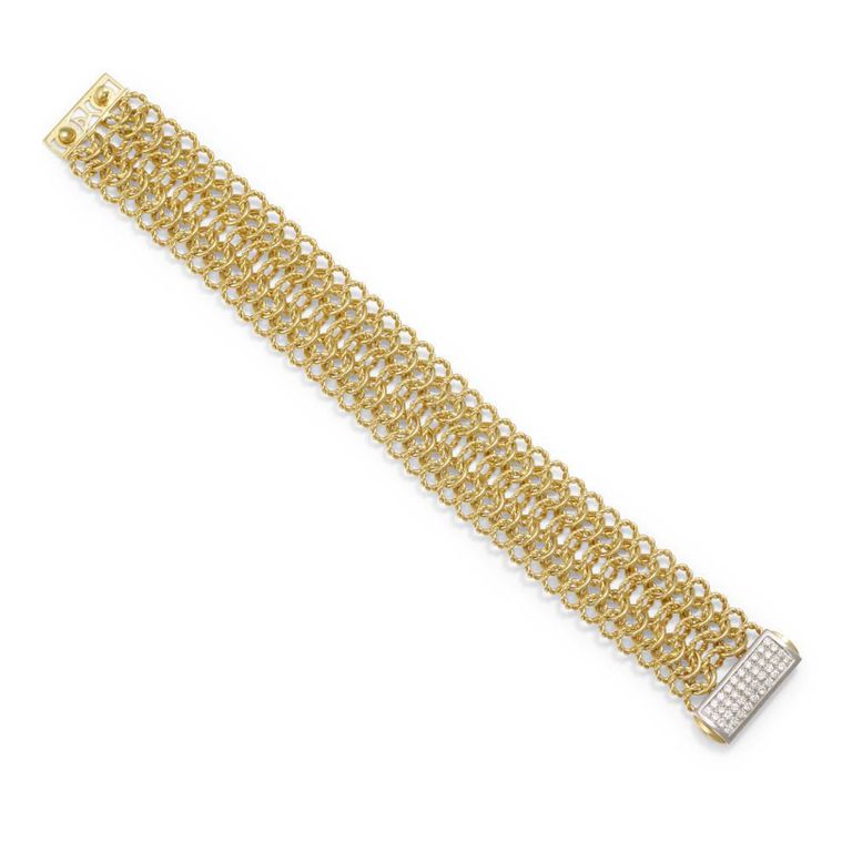 18k Bi-Color Gold Diamond Bracelet