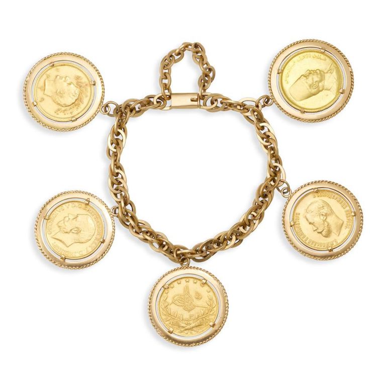 18k Gold Coin Bracelet