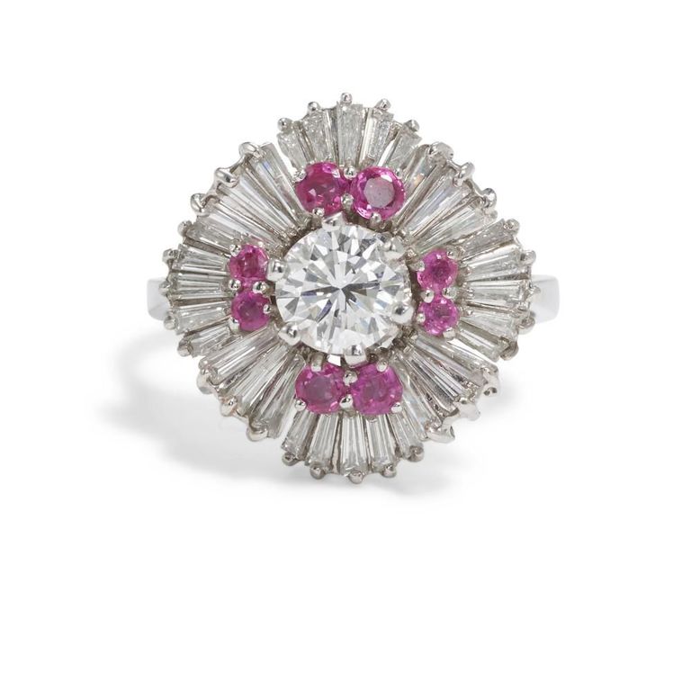 18k White Gold Ruby and Diamond Ring