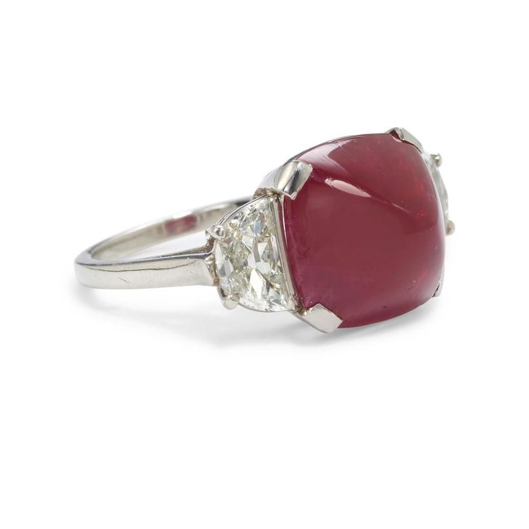 Platinum Ruby and Diamond Ring