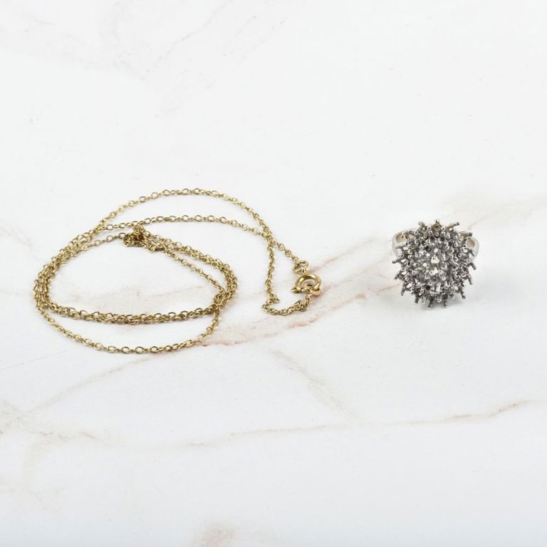 14k Gold Ring and Chain Necklace