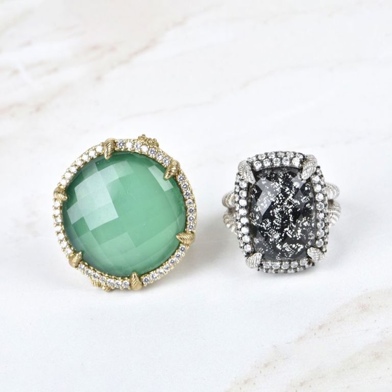 Two Sterling Silver Faux Diamond Rings