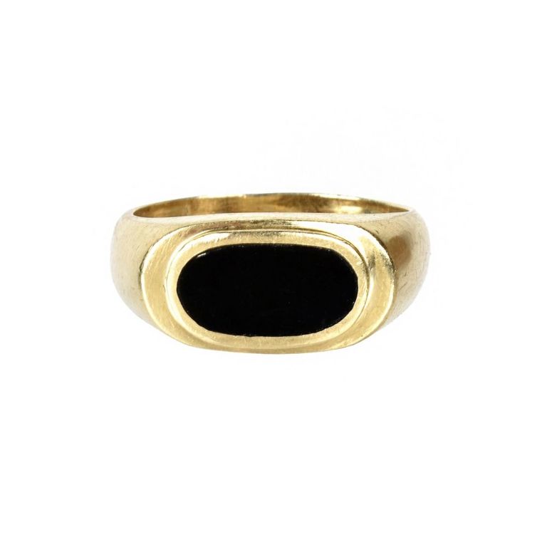 14k Yellow Gold Black Onyx Ring
