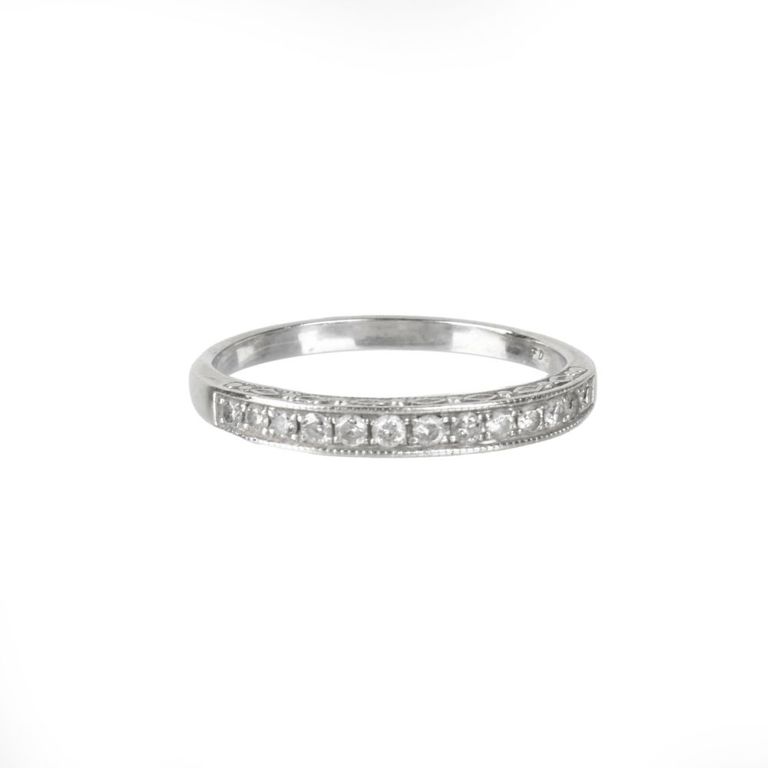 14k White Gold Diamond Band Ring