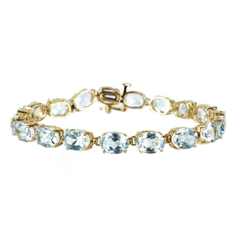 14k Yellow Gold Aquamarine Bracelet