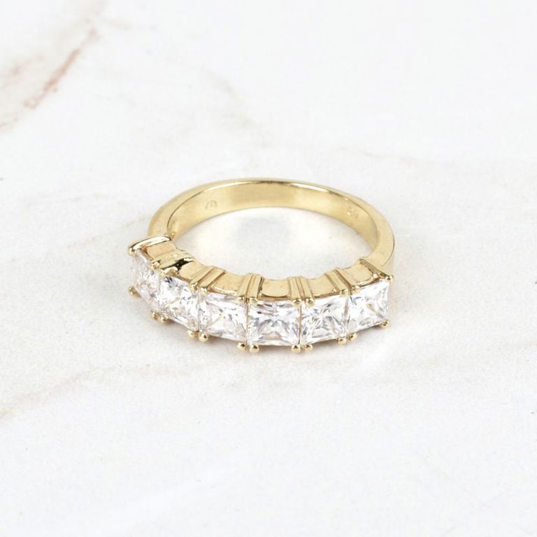 14k Yellow Gold Diamond Half Eternity Ring