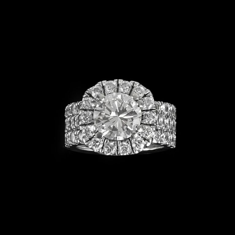 14k White Gold Diamond Engagement Ring