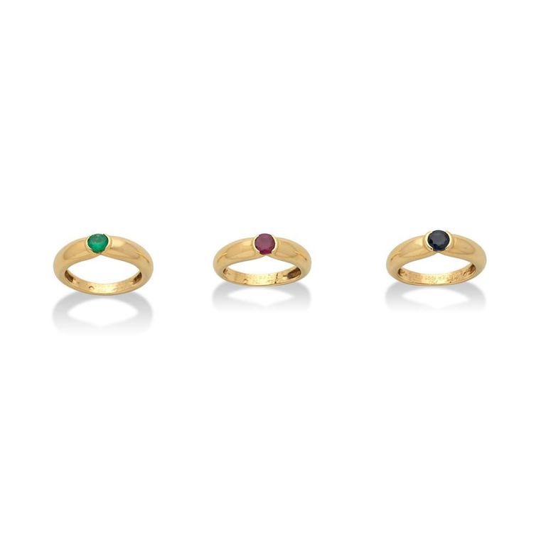 Emerald, Ruby and Sapphire Rings