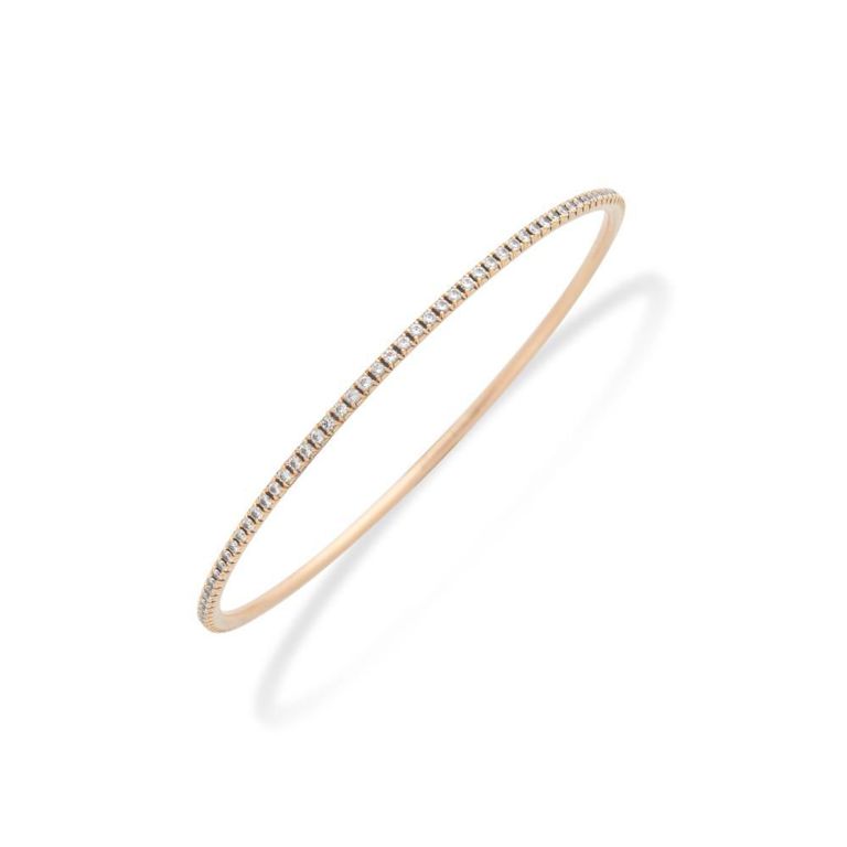 18k Rose Gold Diamond Bangle