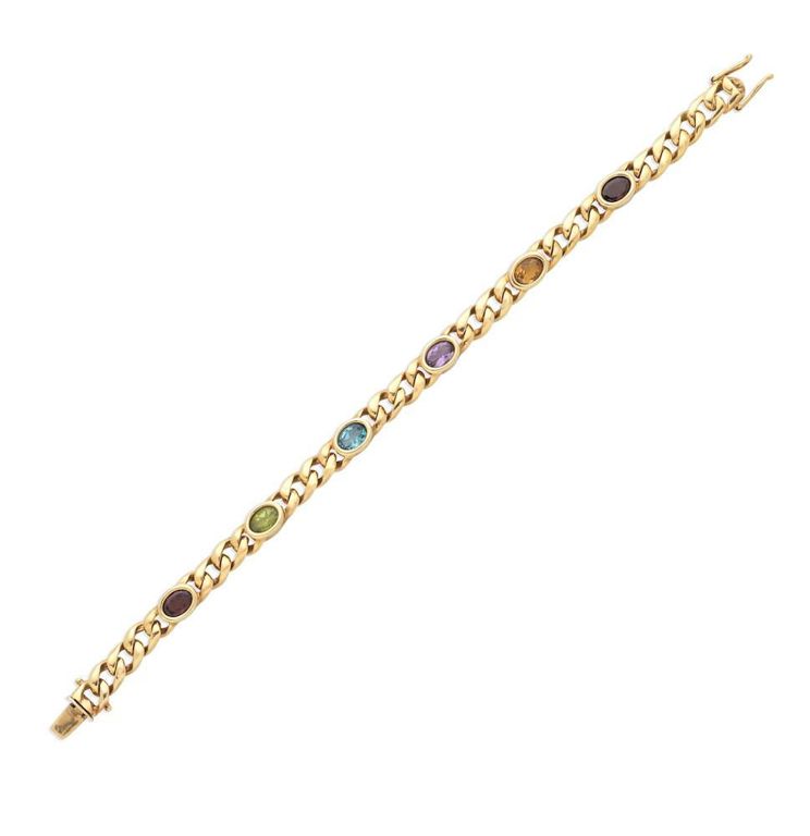 14k Yellow Gold Gem-Set Bracelet