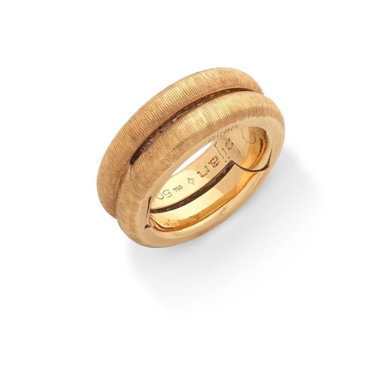 18k Yellow Gold Diamond Hinged Ring