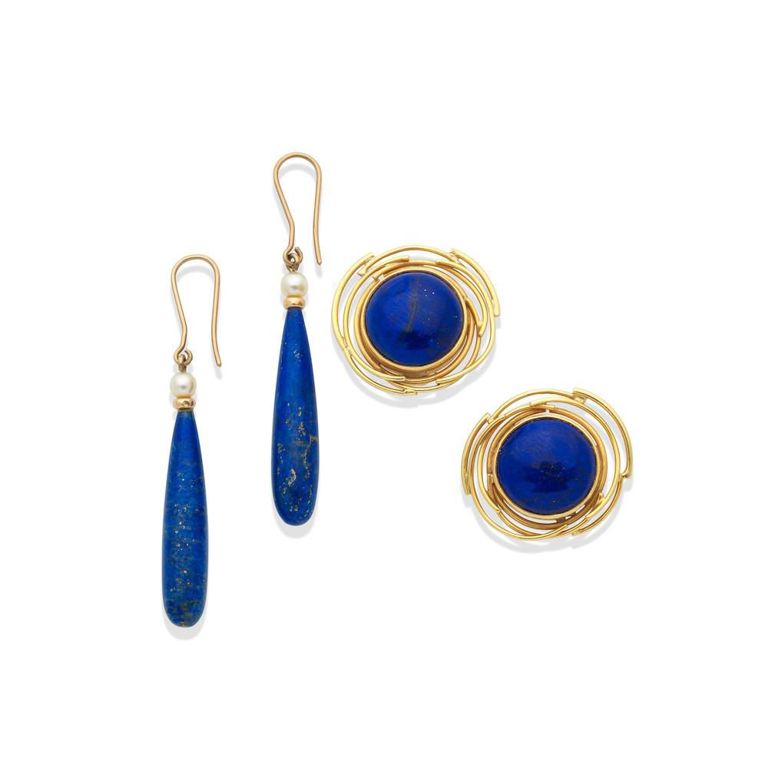 Lapis Lazuli and Pearl Earrings
