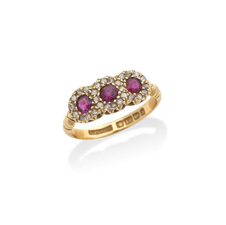 18k Gold Ruby and Diamond Ring