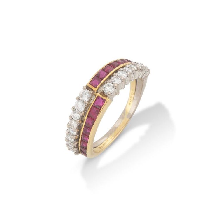 18k Gold Ruby and Diamond Ring
