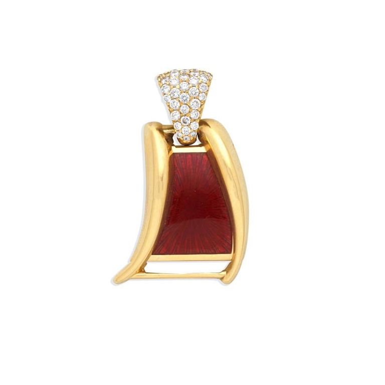 Enamel and Diamond Pendant
